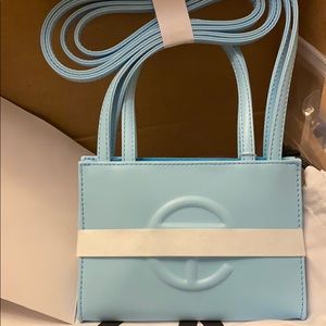 Telfar pool blue small bag